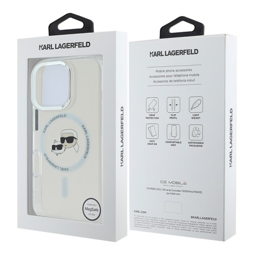 Karl Lagerfeld для iPhone 16 Pro Max чехол PC/TPU NFT Karl&Choupette прозрачный (MagSafe)
