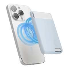 Elago магнитный бумажник MagSafe Card Pocket Silicone Light Blue