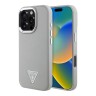 Guess для iPhone 16 Pro чехол PU Grained leather Triangle metal logo Hard Beige (MagSafe)