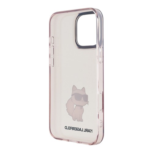 Karl Lagerfeld для iPhone 16 Pro Max чехол PC/TPU NFT Choupette body Translucent Pink