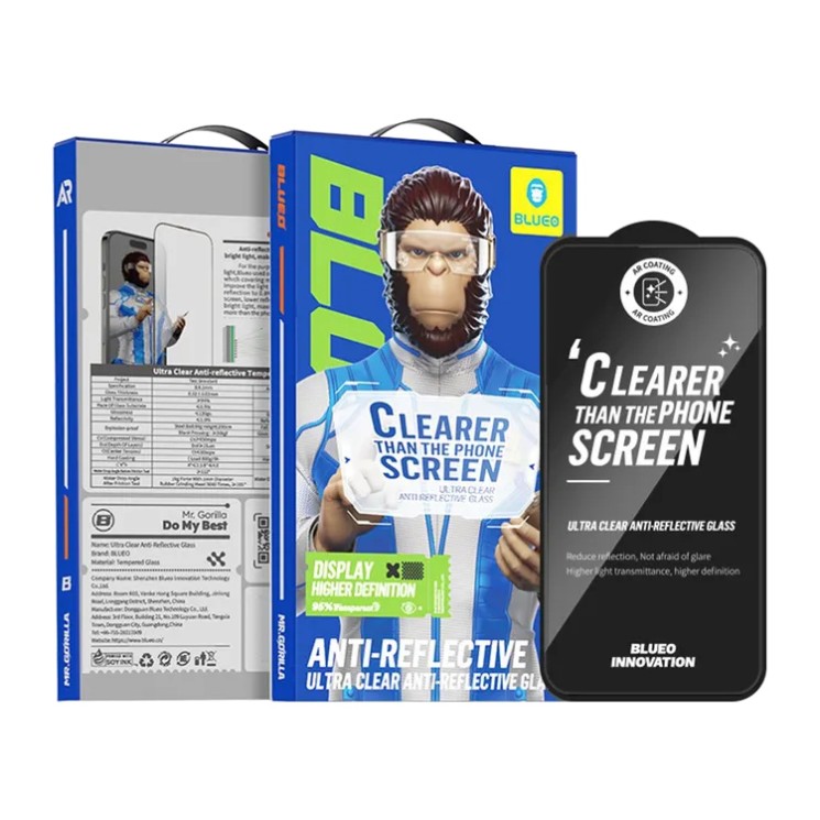 BlueO стекло для Galaxy S25+, AR Anti-reflective Black (ультра-прозрачное)