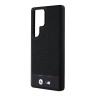 BMW для Galaxy S25 Ultra чехол M-Collection PU Perforated Tricolor Metal logo Hard Black (MagSafe)