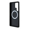 BMW для Galaxy S25 Ultra чехол M-Collection PU Perforated Tricolor Metal logo Hard Black (MagSafe)