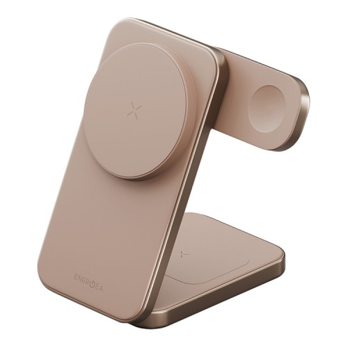 (Уценка) Energea Беспроводное СЗУ MagTrio PLUS 3in1 magnetic wireless foldable charger Qi2 22.5W Gold