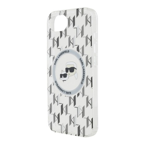 Karl Lagerfeld для iPhone 16e чехол PC/TPU Monogram NFT Karl & Choupette Hard Transparent (MagSafe)