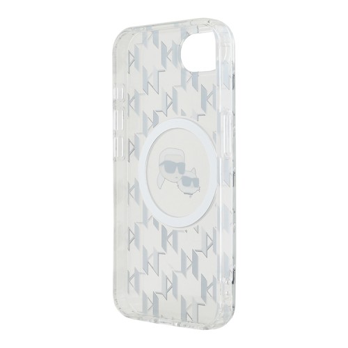 Karl Lagerfeld для iPhone 16e чехол PC/TPU Monogram NFT Karl & Choupette Hard Transparent (MagSafe)
