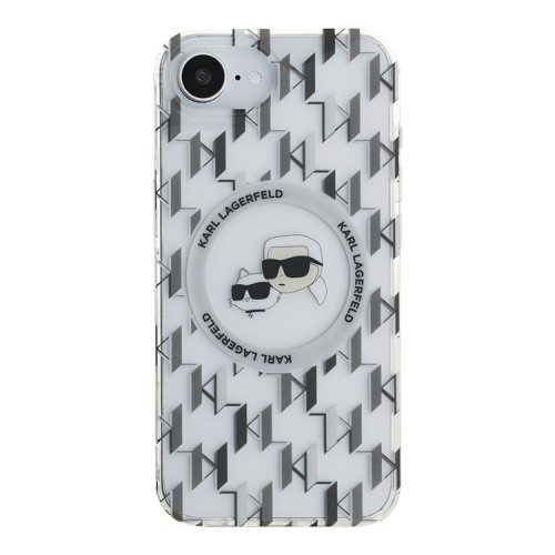 Karl Lagerfeld для iPhone 16e чехол PC/TPU Monogram NFT Karl & Choupette Hard Transparent (MagSafe)
