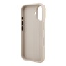 Guess для iPhone 16 чехол PU Grained leather 4G Big metal logo and Camera Stand Hard Beige