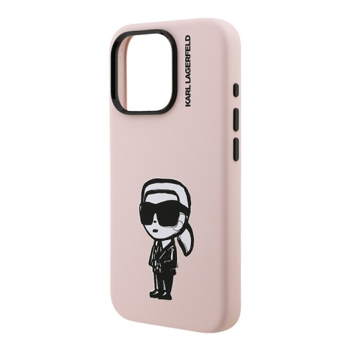 Karl Lagerfeld для iPhone 16 Pro Max чехол Liquid Silicone Sketch Karl Ikonik Pink (MagSafe)