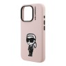 Karl Lagerfeld для iPhone 16 Pro Max чехол Liquid Silicone Sketch Karl Ikonik Pink (MagSafe)