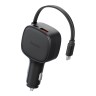 Energea АЗУ Bazic GoDrive Loop 84, USB-C +USB-A +75cm retractable USB-C cable (Total 84W) Black