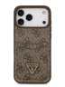 Guess для iPhone 17 Pro чехол PU 4G Double cardslot Triangle metal logo Hard Brown