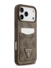 Guess для iPhone 17 Pro чехол PU 4G Double cardslot Triangle metal logo Hard Brown