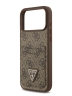 Guess для iPhone 17 Pro чехол PU 4G Double cardslot Triangle metal logo Hard Brown