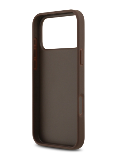 Guess для iPhone 17 Pro чехол PU 4G Double cardslot Triangle metal logo Hard Brown
