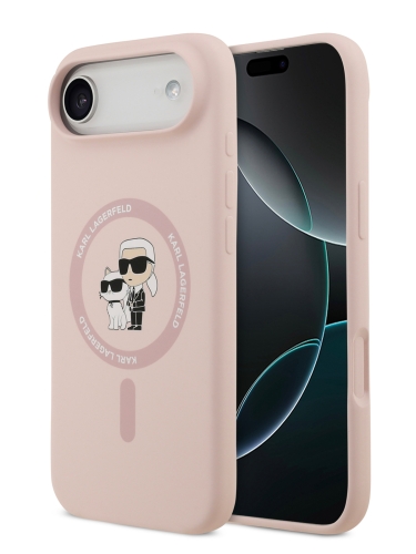 Karl Lagerfeld для iPhone Air чехол Liquid Silicone NFT Karl & Choupette Hard Pink (MagSafe)