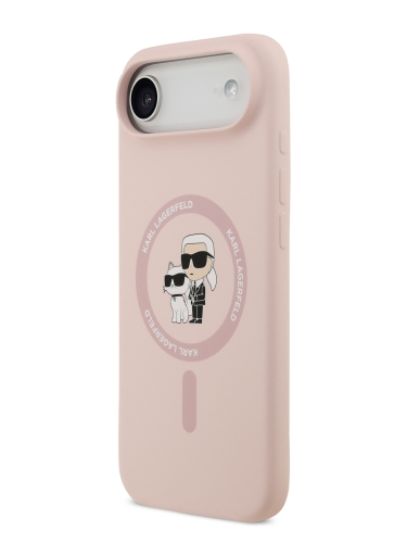 Karl Lagerfeld для iPhone Air чехол Liquid Silicone NFT Karl & Choupette Hard Pink (MagSafe)