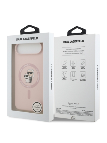 Karl Lagerfeld для iPhone Air чехол Liquid Silicone NFT Karl & Choupette Hard Pink (MagSafe)
