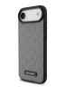 Karl Lagerfeld для iPhone Air чехол PU Saffiano Monogram Metal Plate logo Hard Grey (MagSafe)
