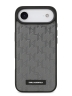 Karl Lagerfeld для iPhone Air чехол PU Saffiano Monogram Metal Plate logo Hard Grey (MagSafe)