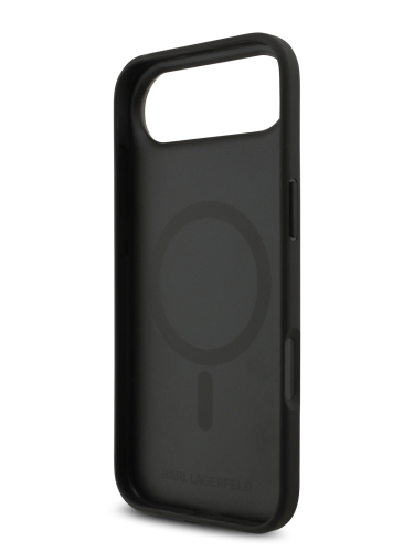 Karl Lagerfeld для iPhone Air чехол PU Saffiano Monogram Metal Plate logo Hard Grey (MagSafe)