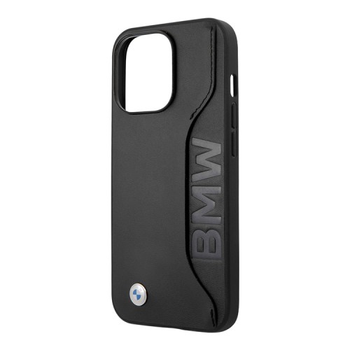 Кожаный чехол BMW Signature Genuine leather with cardslot Hard для iPhone 13 Pro Max, черный