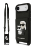 Karl Lagerfeld для iPhone Air чехол Crossbody cardslot PU Saffiano NFT Karl&Choupette Hard Black