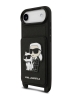 Karl Lagerfeld для iPhone Air чехол Crossbody cardslot PU Saffiano NFT Karl&Choupette Hard Black
