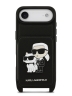 Karl Lagerfeld для iPhone Air чехол Crossbody cardslot PU Saffiano NFT Karl&Choupette Hard Black