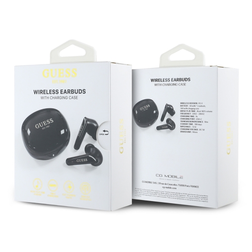 Guess Наушники TWS Bluetooth Flat with Electroplated Classic logo Black