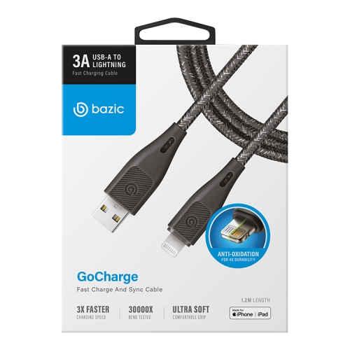 EnergEA Bazic GoCharge USB-A/Lightning MFi C89 (1.2 м), черный CBL-GCAL-BLK120