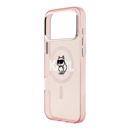 Karl Lagerfeld для iPhone 17 Pro Max чехол IML Sketch Choupette Metal camera прозрачный/розовый (MagSafe)