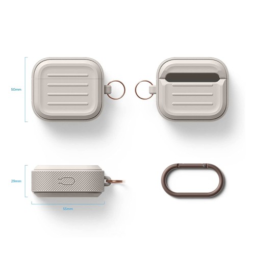 Чехол Elago Armor Silicone hang case для AirPods 3 (2021), бежевый