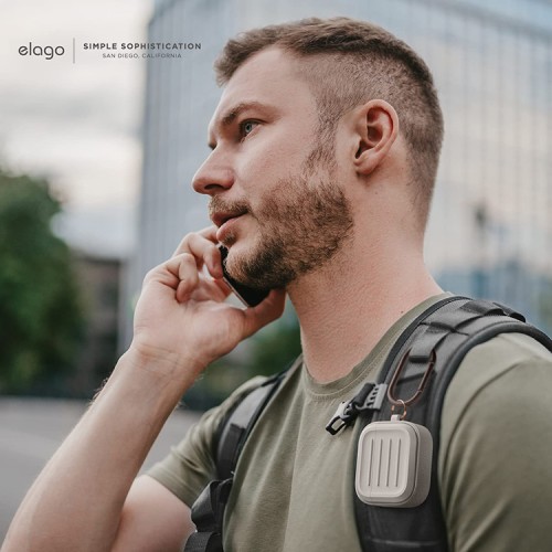 Чехол Elago Armor Silicone hang case для AirPods 3 (2021), бежевый
