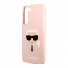Чехол Karl Lagerfeld Liquid silicone Karl's Head Hard для Galaxy S22, розовый