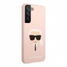 Чехол Karl Lagerfeld Liquid silicone Karl's Head Hard для Galaxy S22, розовый