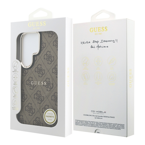 Guess для Galaxy S26 Ultra чехол PU 4G Classic metal logo &Camera Hard Brown (MagSafe)