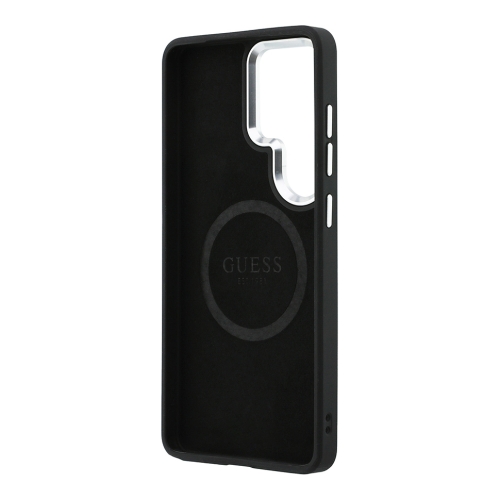 Guess для Galaxy S26 Ultra чехол Fixed Glitters Tringle metal logo & Camera Hard Black (MagSafe)