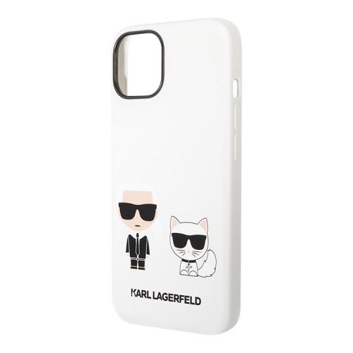 Чехол Lagerfeld Liquid silicone Karl & Choupette Hard для iPhone 14 Plus, белый
