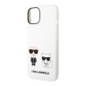 Чехол Lagerfeld Liquid silicone Karl & Choupette Hard для iPhone 14 Plus, белый