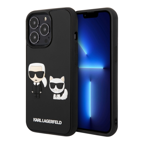 Чехол Lagerfeld 3D Rubber Karl and Choupette Hard для iPhone 13 Pro Max, черный