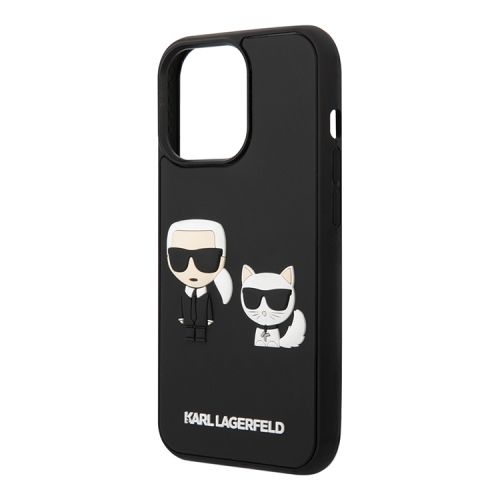 Чехол Lagerfeld 3D Rubber Karl and Choupette Hard для iPhone 13 Pro Max, черный
