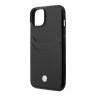 Кожаный чехол BMW Signature leather with cardslot Hard для iPhone 14 Plus, черный