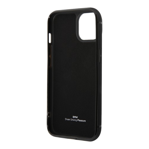 Кожаный чехол BMW Signature leather with cardslot Hard для iPhone 14 Plus, черный