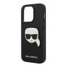 Чехол Lagerfeld PU Saffiano Karl head Patch Hard для iPhone 14 Pro, черный