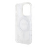 Чехол Guess Marble Hard для iPhone 14 Pro, белый/золотой (MagSafe)