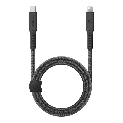 EnergEA Кабель FLOW USB-C to Lightning MFI C94 PD60W 3A Nanoweave Magnetic tie Black (1.5 метра)