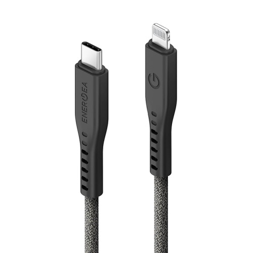 EnergEA Кабель FLOW USB-C to Lightning MFI C94 PD60W 3A Nanoweave Magnetic tie Black (1.5 метра)