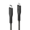 EnergEA Кабель FLOW USB-C to Lightning MFI C94 PD60W 3A Nanoweave Magnetic tie Black (1.5 метра)