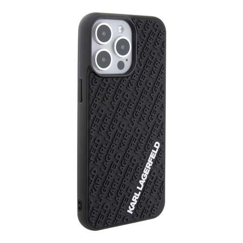 Lagerfeld для iPhone 15 Pro Max чехол 3D Rubber Multi Logo Hard Black